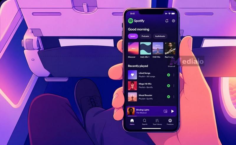 connect Spotify to flight wifi | Listen to Music on Airplane