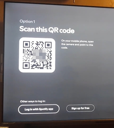 scan QR code | Login Spotify on TV