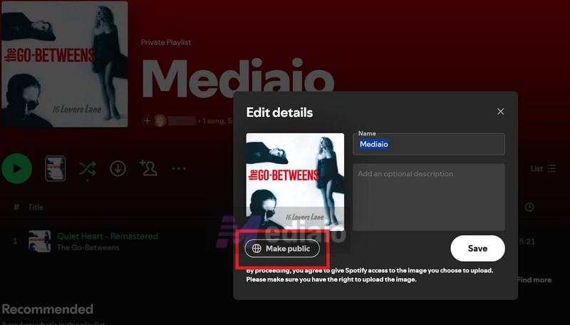 click Make public | Make a Playlist Public on Spotify