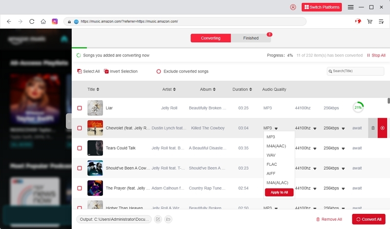 Choose Output Format