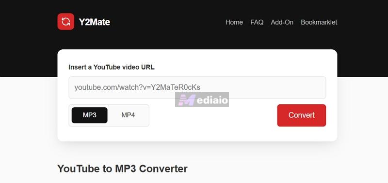 click MP3 option | Download Music from YouTube Music to Computer