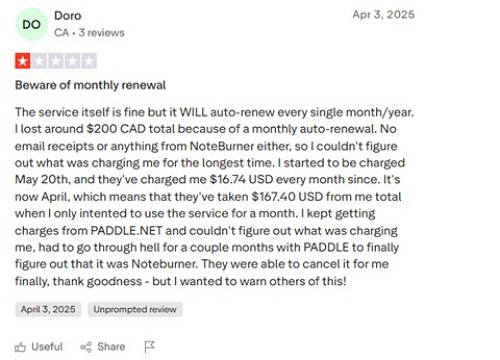 NoteBurner Trustpilot Reviews | noteburner