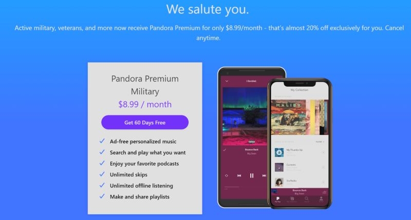 Pandora Military Discount Plan | Get Pandora Premium for Free