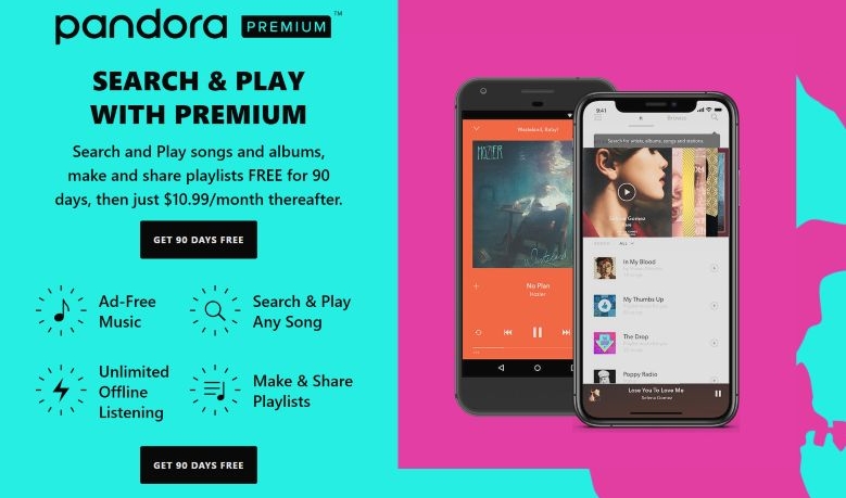 free trial | Get Pandora Premium for Free