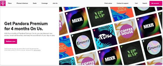 T-Mobile Pandora Premium deal | Get Pandora Premium for Free