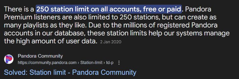 Station cap | Delete Stations on Pandora