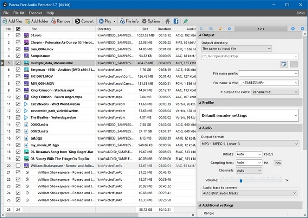 pazera free audio extractor | offline audio converter for bulk processing