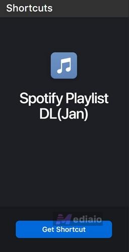 tap Get Shortcut | Convert Spotify Playlist to MP3