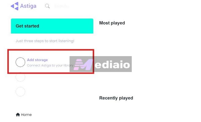 choose Add storage | Play Google Drive Music Files on Android