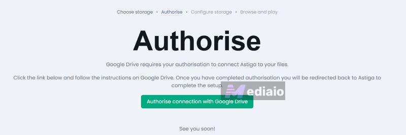 Authorise connection with Google Drive | Play Google Drive Music Files on Android
