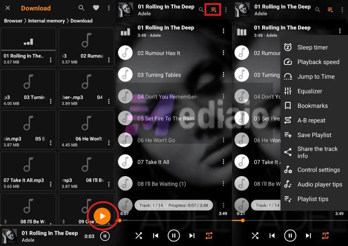 tap any track | Play Google Drive Music Files on Android