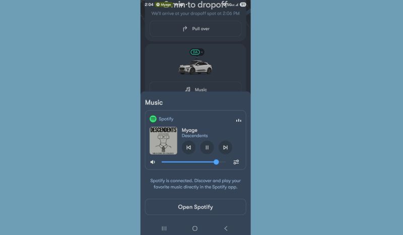 Waymo app | Play Spotify on Waymo
