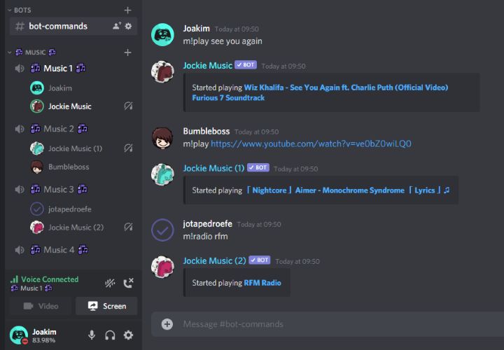 common controls | Discord Music Bots That Play YouTube Music