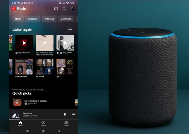 open YouTube Music phone | Play YouTube Music on Alexa Echo