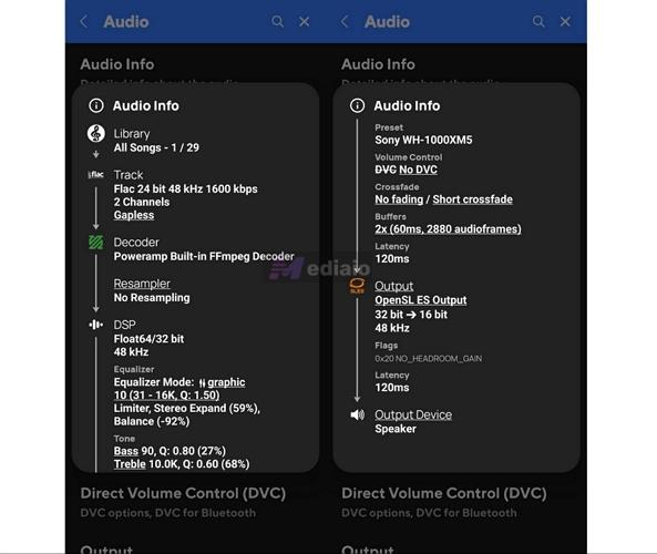audio info | Poweramp Music Player Review