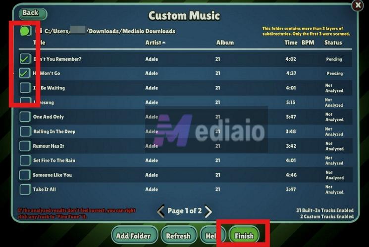 hit Finish | Put Your Own Music in Steel Century Groove