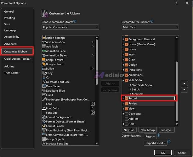 check Record | Record Audio on PowerPoint Computer