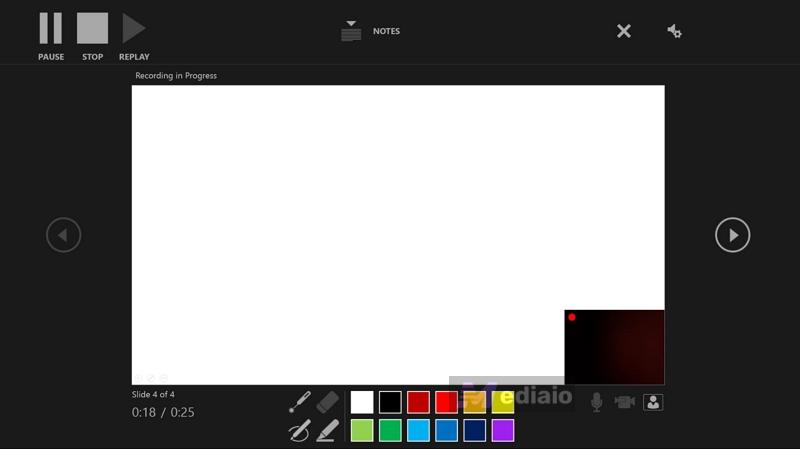 hit Stop | Record Audio on PowerPoint Computer