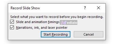 hit Start Recording | Record Audio on PowerPoint Computer