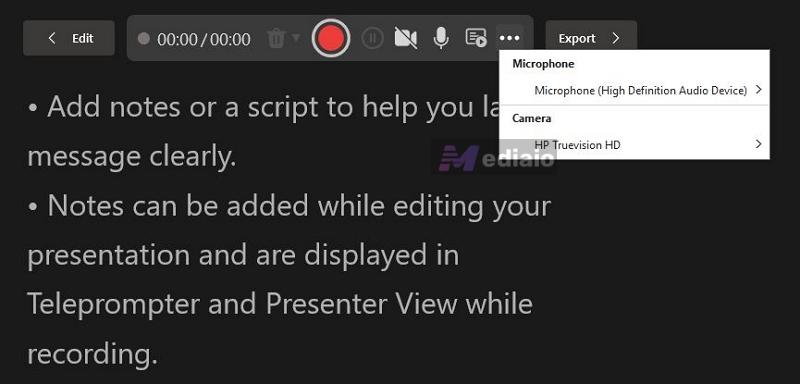 switch the view | Record Audio on PowerPoint Computer