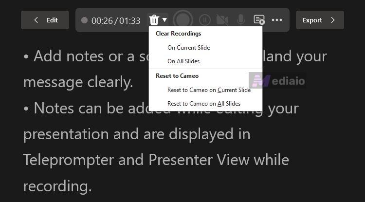 use Trash icon | Record Audio on PowerPoint Computer
