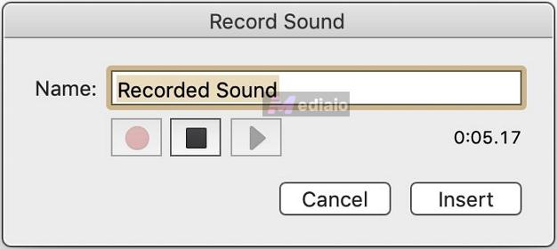 click Insert | Record Audio on PowerPoint Computer