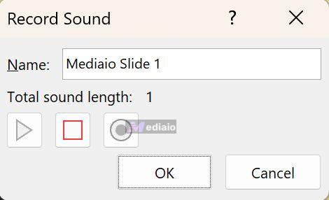 click OK | Record Audio on PowerPoint Computer