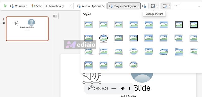 Audio tab | Record Audio on PowerPoint Computer