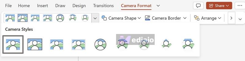 Camera Format tab | Record Audio on PowerPoint Computer