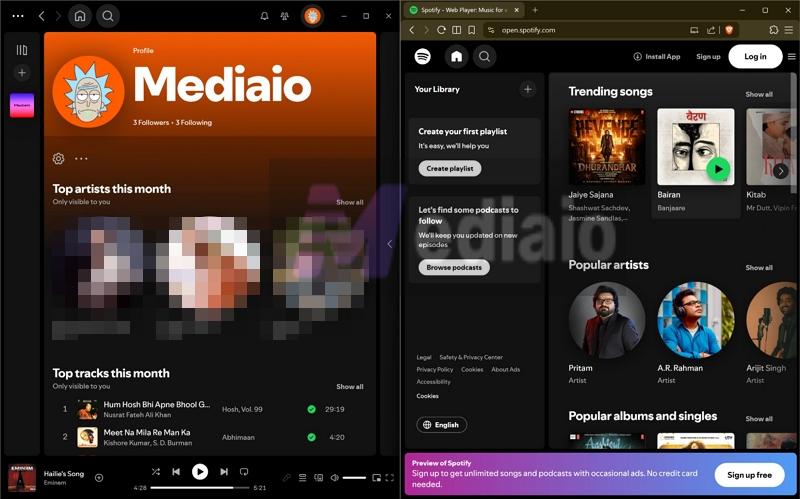 use Desktop App and Web Player | Add and Switch Accounts on Spotify