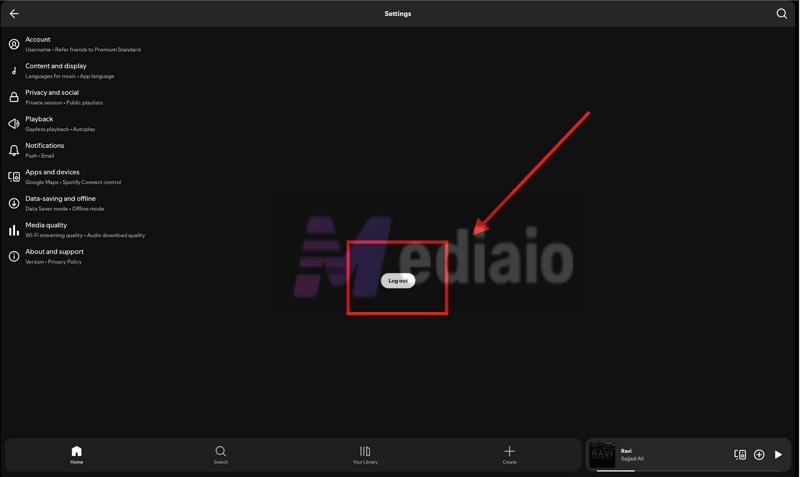 tap Log out | Add and Switch Accounts on Spotify