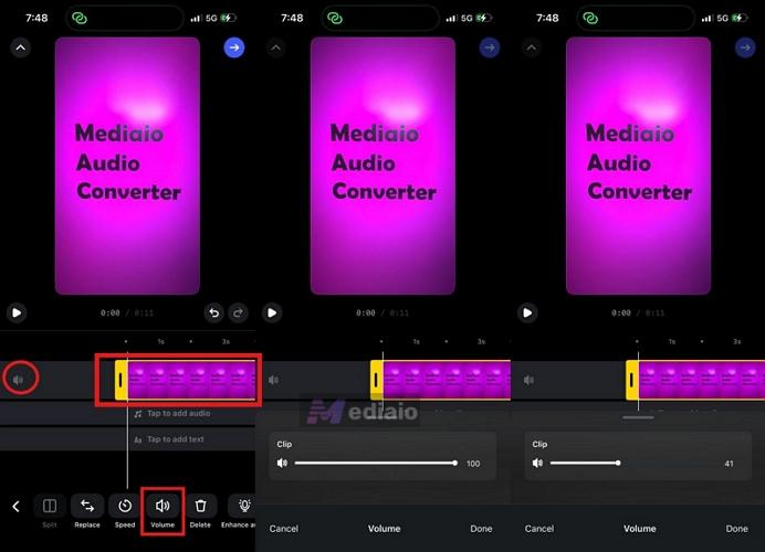 tap Done | Remove Audio from iPhone Video