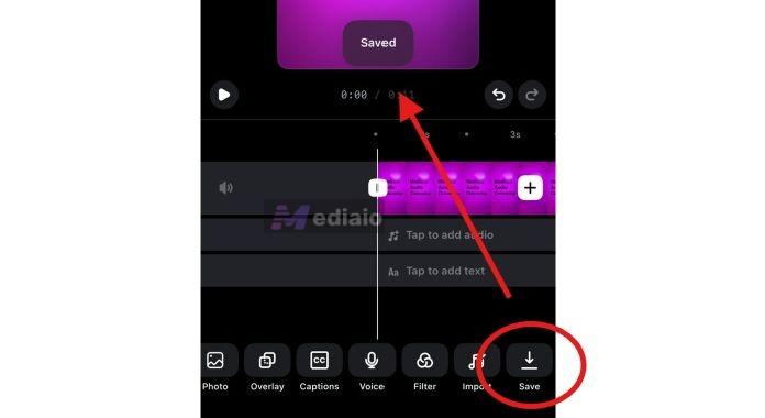 tap Save | Remove Audio from iPhone Video