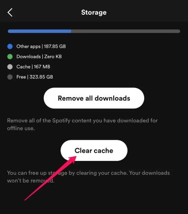 tap Clear cache | Remove Duplicates from Spotify Playlists