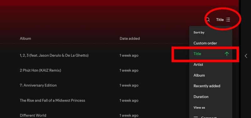 sort by Title | Remove Duplicates from Spotify Playlists