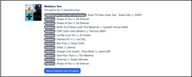 removed duplicates | Remove Duplicates from Spotify Playlists