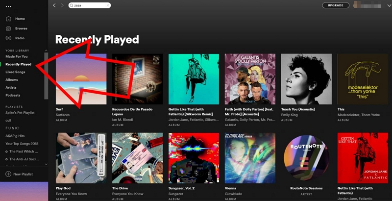 removed Recently Played section | Remove Songs from Spotify Playlists