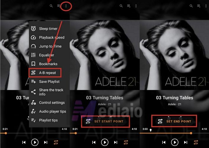 tap Set End Point | Repeat a Song on Spotify