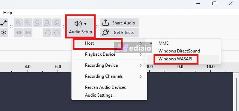 select Windows WASAPI | Rip Music from YouTube