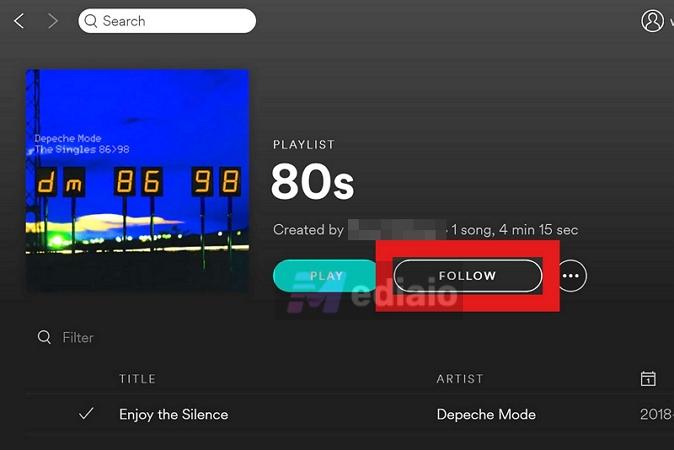 Follow button | Can You See Who Liked Your Playlist on Spotify