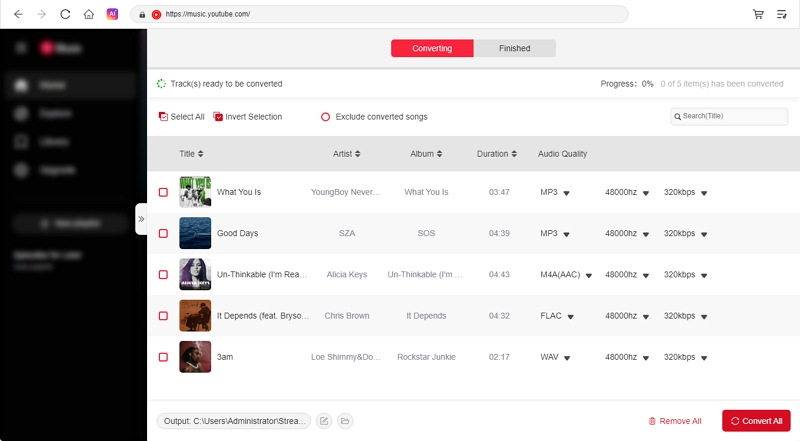 change output settings | Embed YouTube Music in PowerPoint