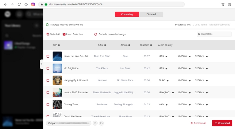 select Output format | Download Spotify Cover Art