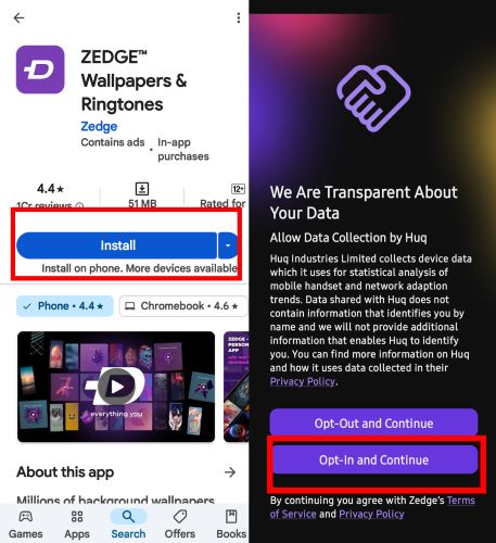 install Zedge | Set Spotify Music as Ringtone