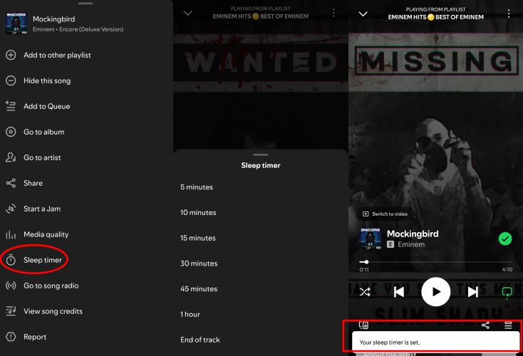 select Sleep timer | Set Sleep Timer on Spotify