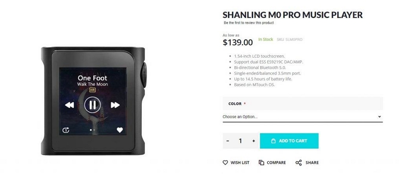official MSRP | Shanling M0 Pro Portable Music Player