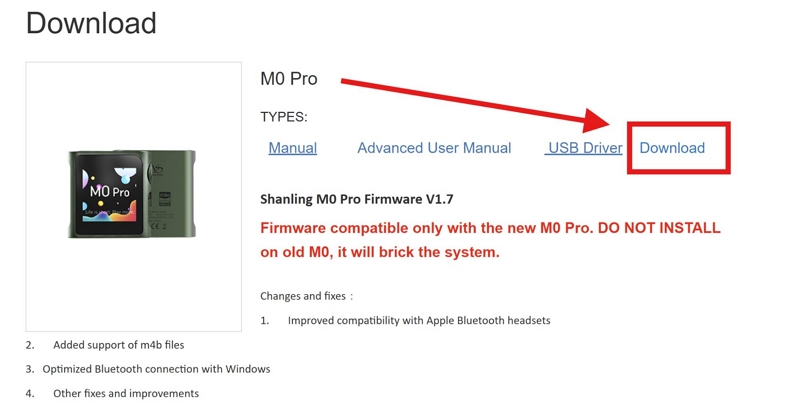 click Download | Shanling M0 Pro Portable Music Player