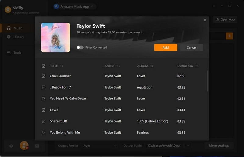 added 10 songs | sidify music converter