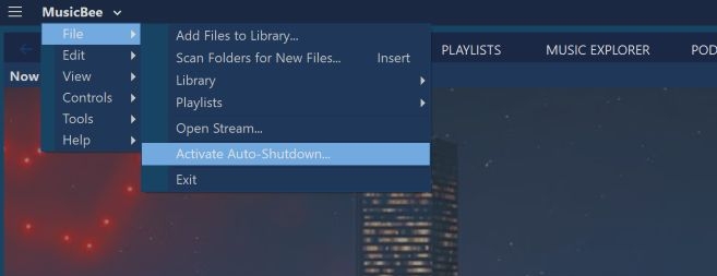 select Activate Auto Shutdown | Pandora Sleep Timer
