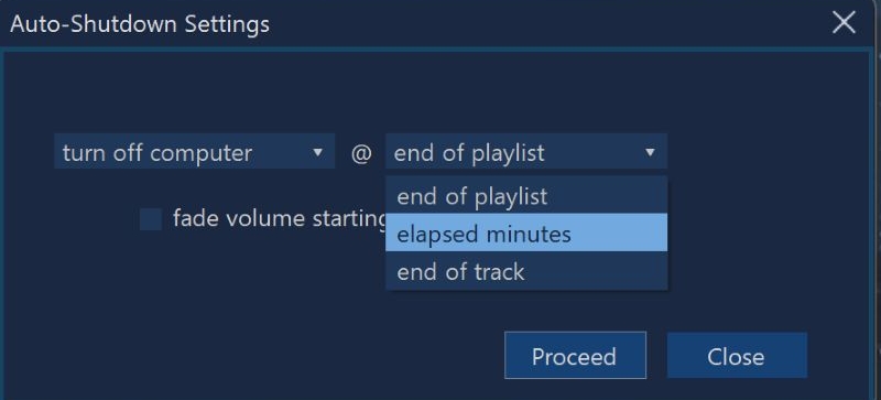 click Proceed | Pandora Sleep Timer