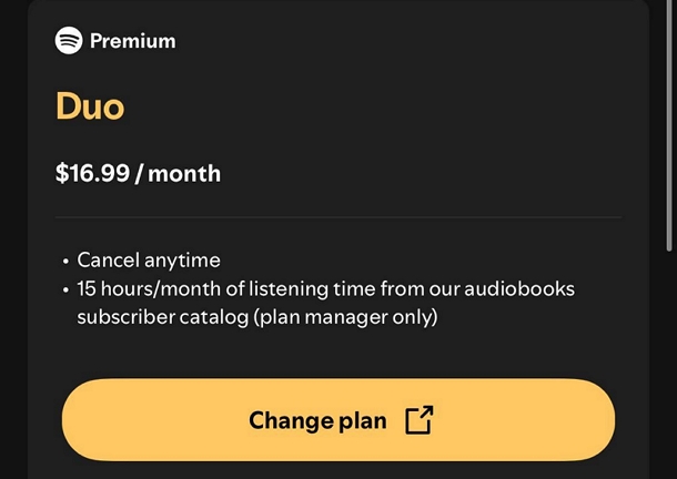 choose Change plan | How Does Spotify Duo Work